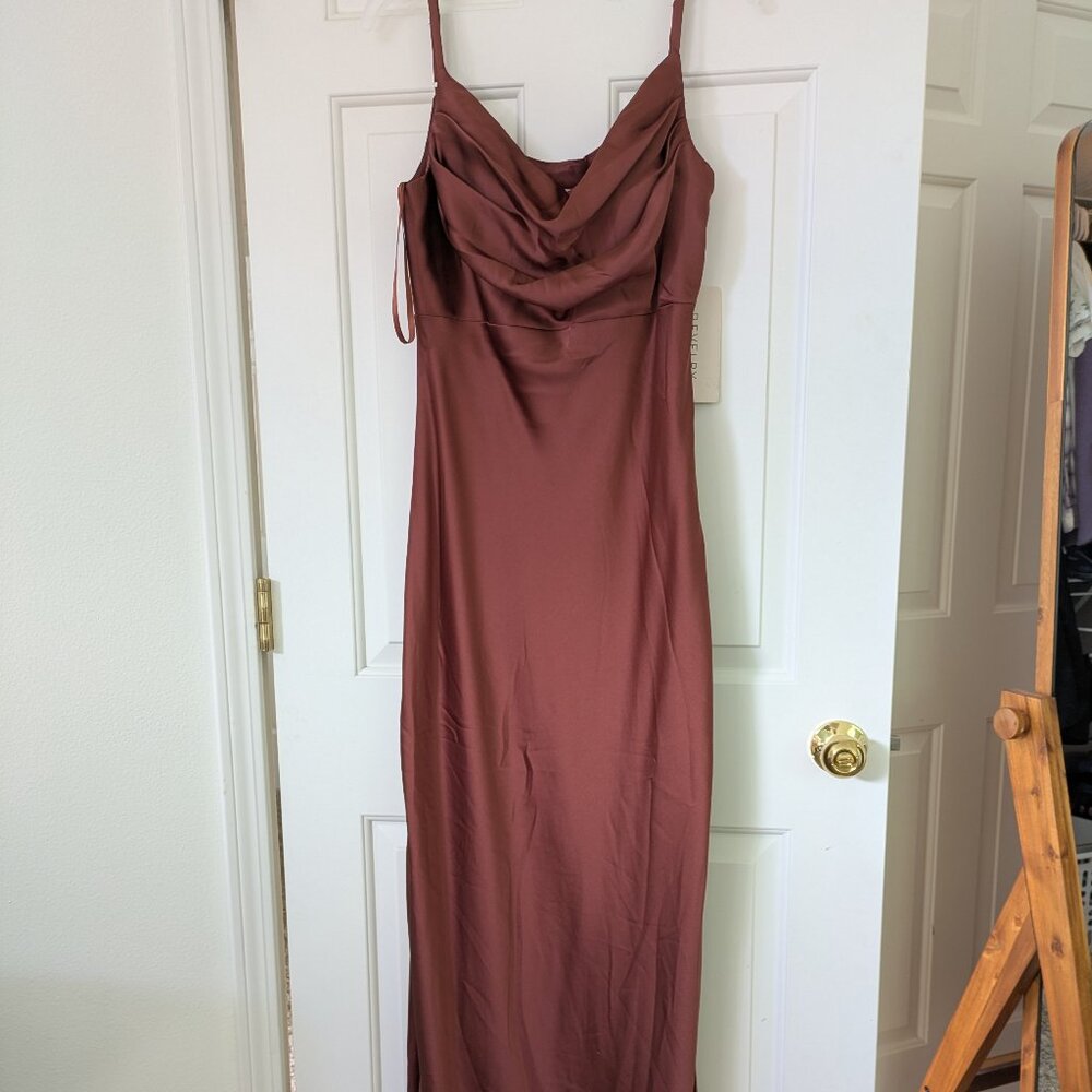 NWT Revelry Skye Satin Dress Cinnamon Rose Size 12